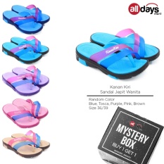 [BUY 1 GET 1] Kanan Kiri Sandal Jepit/Flip Flop Wanita 7003 L Murah - Random Colour Size 36/39