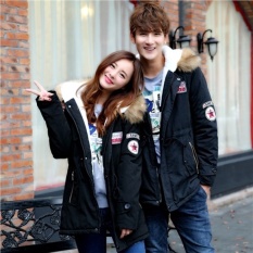 Misteri Musim Dingin Pemuda Lovers Cotton Jaket Bulu Angsa Ukuran Besar untuk Musim Gugur (hitam)-Intl