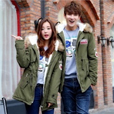 Misteri Musim Dingin Pemuda Lovers Cotton Jaket Bulu Angsa Ukuran Besar Musim Gugur (hijau)-Intl
