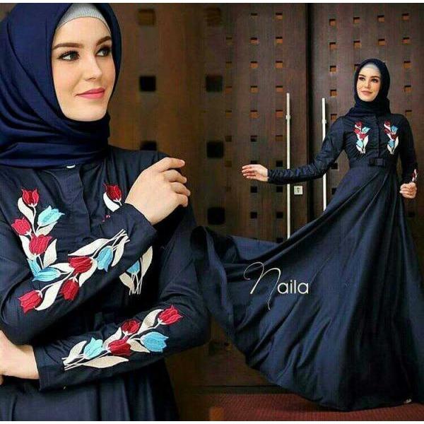 NAILA MAXI - BUSANA MUSLIM MURAH FASHION WANITA TERBARU BAJU PESTA GROSIR BALOTELLY [4 WARNA]