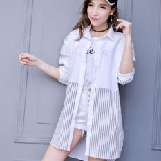 Nana Blanche Arabella Blouse Tunik Katun Baju Muslim Wanita - 966 White Grey