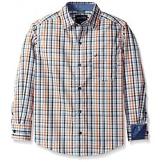 Nautica Boys Little Jetsam Plaid Lengan Panjang Kemeja Tenunan, Gading, 2 T-Intl