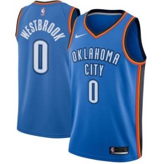 NBA Men's Oklahoma City Thunder Russell Westbrook #0 Blue Swingman Basketball Jersey - Icon Edition High Quality Hot Quick Dry - intl
