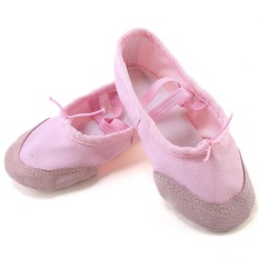 NBJU Tarian Gadis Pelatihan Sepatu Lembut Sole Balet Kulit Head Cat Claw Sepatu Pink-Intl