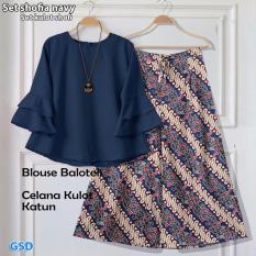 NCR - Setelan Kulot Batik / St Kulot Shofi Navy