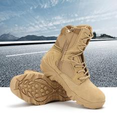 Baru Army Tactical Desert Mens Leather Combat Boots Militer Shoes Soldier Pasir-Intl