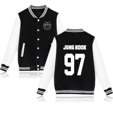 Baru Kedatangan BTS Bangtan Boys Pria Jaket Hoodies Sweatshirt Baseball Seragam J-hope Jin Jimin V Suga Lengan Panjang Jaket Plus Ukuran Maxi XXXXL Tinggi Kualitas Jaket Hoody Sweatshirt untuk Pecinta Laki-laki Teman JUNG KOOK 97 (Hitam) -Intl