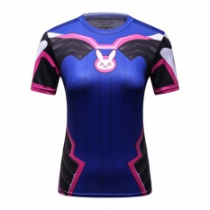 Produk Baru Gaya Komik Pahlawan Wanita Kaos 3D Kelinci Dicetak Binaraga Kaos Bermerk Wanita Kompresi Tops-Intl