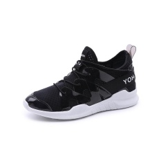 Baru Kedatangan Gaya Korea Wanita Tenis Sepatu Bernapas Jaring untuk Wanita Sepatu Olahraga Super Light Renda-up Outdoor Wanita Athletic Kets (Hitam) -Intl