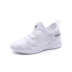 Baru Kedatangan Gaya Korea Wanita Tenis Sepatu Bernapas Jaring untuk Wanita Sepatu Olahraga Super Light Renda-up Outdoor Wanita Athletic Kets (Putih) -Intl