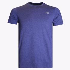 New Balance Heather Tech Short Sleeve Men's Tee - Ungu