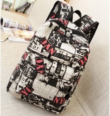 New Brand Fashion Motif Kepribadian Graffiti Wanita Pria Kanvas Ransel Tas Sekolah untuk Remaja Travel Tas Mochila-Intl