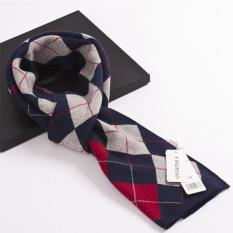 Merek Baru Musim Dingin Scarf Selendang Pria untuk Hadiah Natal Plaid Syal Fashion Pria Selendang Scarves (Merah) -Intl