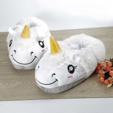 Baru Kartun Unicorn Wanita Winter Home Soft Plush Sandal Sepatu Rumah Diskon Besar-besaran-Internasional