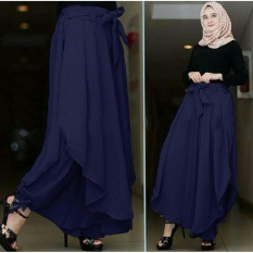 LFS Celana Kulot Murah Wanita Gamis Bahan Baloteli / Kulot Wanita / Celana Panjang Wanita / Bawahan Wanita Murah / Celana Kulot Murah / Kulot Lebaran Bagus / Long Cullote Pants / Kulot Bagus / Celana Panjang Wanita (litata) 7T - Navy