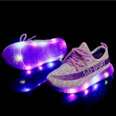Baru Anak-anak Sepatu Sepatu Laki-laki dan Gadis Olahraga LED Luminous Sepatu Sepatu Tunggal Sepatu Kasual Trend Sepatu (Pink) -Intl