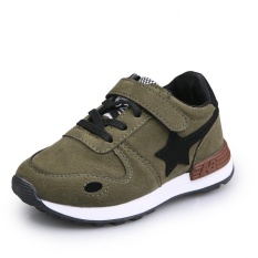 Sepatu Anak Baru Gadis Olahraga Sepatu Bernapas Sepatu Star Casual Sepatu Sepatu Lari (Hijau Tua) -Intl