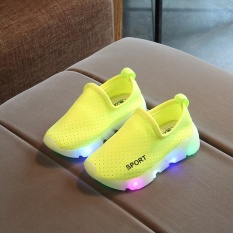 Sepatu Anak Baru, Anak Laki-laki, Anak Perempuan, Lampu Berkedip, Sepatu Olahraga, LED Hijau Sepatu (Fluorescent Sepatu)-Intl