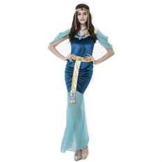 Baru Pakaian Wanita Halloween Mesir Dewi Cosplay Kostum Slim Role Play Sexy Wanita Gaun Panjang-Internasional