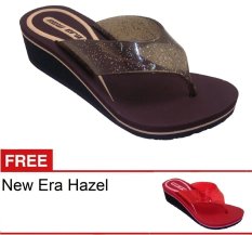 New Era CSA Hazel Coklat + Gratis Sandal