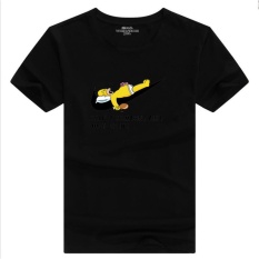 Baru Fashion Kaos Bermerk JUST DO IT Cetak T Shirt Pria dan Wanita Summer Tee Atasan Hip Hop Barang Curian Pria Lucu Tshirt 001 (hitam) -Intl