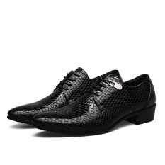 Model Bergaya Inggris Klasik Kulit Ular Pria Merek Lini Bisnis Pakaian Sepatu Pria Sepatu Kulit (hitam)-International