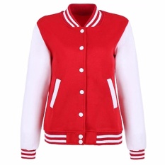 Baru Fashion Wanita Casual Stand Collar Lengan Panjang Patchwork Thread Hem dan Borgol Baseball Jaket Pakaian Bersepeda-Internasional