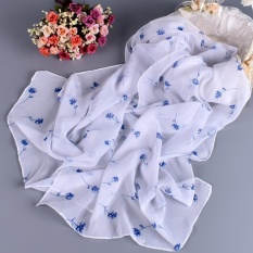 Baru Panas Jual Fashion Desain Wanita Tipis Sifon Floral Dicetak Kantong Jilbab Gradien Pantai Musim Panas Kasual Syal Sutra Panjang Bungkus Pashmina #5-Intl