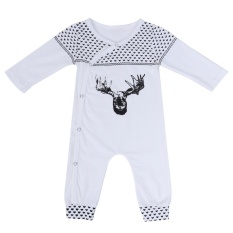 Baru Bayi Perempuan Anak Laki-laki Rusa Romper Jumpsuit Playsuit Piyama Natal-Internasional