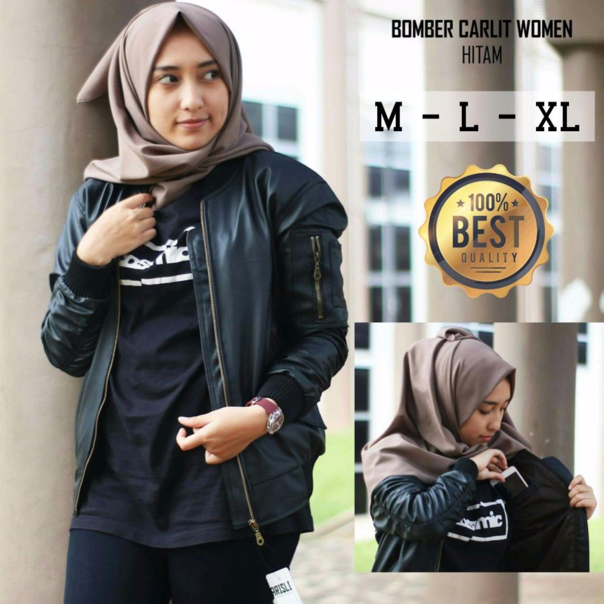 NEW Jaket Bomber Kulit Woman Sporty - Jaket kulit wanita