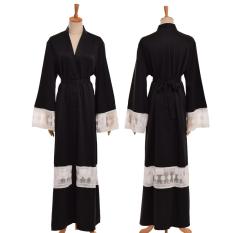 Baru Kaftan Muslim Abaya Lengan Panjang Islam Maxi Dress Wanita Jubah Panjang dengan Pinggang-Intl