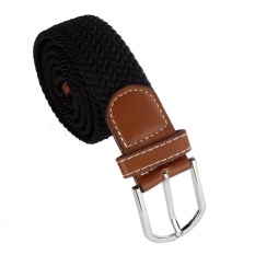 Baru Pria Kulit Dikepang Elastis Peregangan Metal Buckle Belt Pinggang BK-Intl