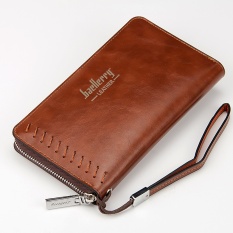 Baru Pria Dompet Kasual Dompet Pria Dompet Clutch Tas Merek Kulit Dompet Panjang Desain Tas Hadiah untuk Pria (kopi) -Internasional