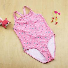 Model Baru Mandi Baby Girl Swimsuit One Piece Style Fit 2-11Y Warna Orange dengan Es Krim Pola Swimsuit Sw0667- INTL