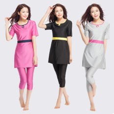 Muslim Baru Swimwear Girl Swimwear Sederhana Islam Pakaian Renang 2 Piece Swim Top dan Swim Shorts-Intl
