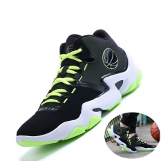 Baru Olahraga Outdoor Basket Sepatu Shock Penyerapan Bersantai Breathable Men'S Sepatu Anti-Skid Menjalankan Sepatu (Hijau) -Intl