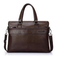 Polo Baru XH PU Leather Briefcase Mens Tas Mens BusinessBags Berkualitas Tinggi Mens Messenger Bag 14-inch MSAAM9 (warna: Seperti Gambar Pertama)-Intl