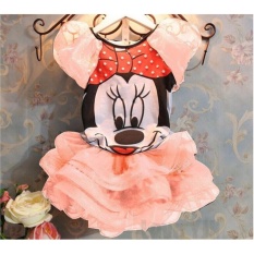 Baru Sexe Mara Girls Kartun Gaun Anak Gadis Fashion Gaya Lucu Lengan Pendek T-kemeja + Rok 2 Pcs Pesta (oranye) -Intl
