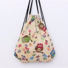 Gaya Baru 3D Fashion Dicetak Hewan Owl Pola Lucu Girl'S Ransel By LAZADA Indonesia Lihat Toko Lucky Shopping Drawstring Backpack-Intl
