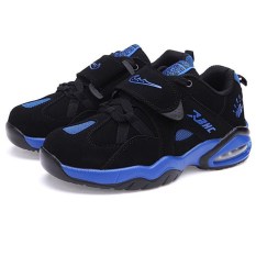 Gaya Baru Pria Breathable Sepatu Basket & Menjalankan Sepatu (Hitam & Biru)-Intl