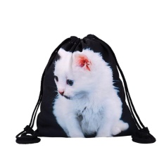 Gaya Baru Daftar Tas Siswa Bag Shoulder Bag White Cat Printing Bag-Intl