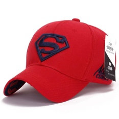 Baru Matahari Topi Pria Wanita Pasangan Superman Bisbol Cap Fashion Golf Hat (Merah-biru)-Intl