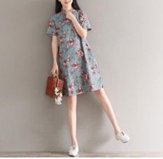 Baru Tipe Gambar Katun Longgar Panjang Bagian Cheongsam Wanita Hamil Gaun-Internasional