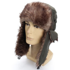 Baru Wanita Musim Dingin Pria Earflap Hangat Trapper Aviator Trooper Topi Rusia Topi Ski Hijau-Internasional