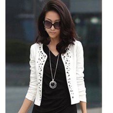 Baru Wanita Modis Korea Wanita Lengan Panjang Setelan Bahu Blazer Pendek Jaket Mantel Outdoor