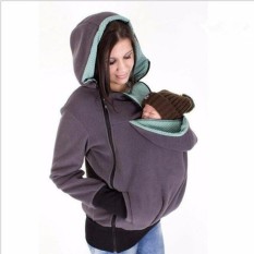 Baru Wanita's Multi Fungsional Induk Kanguru Sweater Mantel-Intl