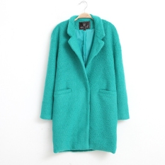 Baru Wanita Super Stylish Wol Hangat Lengan Panjang Jaket Mantel