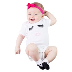 Bayi Yang Baru Lahir Baby Boy Girl Bulu Mata & Bibir Romper Jumpsuit Keluarga BFF Pakaian-Intl