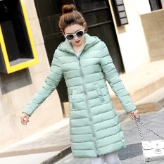 TERBARU BESTSELLING--2017 Wanita Tide Mantel Musim Dingin Ringan dan Tipis Ramping Katun Jaket Katun College Angin Down Cotton Clothing Winter WARM Coat-Hijau-Intl