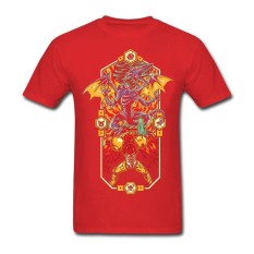 Terbaru Pemakaian Sehari-hari Epic Super Metroid Pria T Kaus Rock Printer Tee untuk Katun Alami Funky Metroid Merah-Internasional
